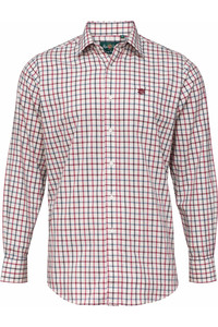 2023 Alan Paine Mens Ilkley Country Check Shirt ILKGSHT - Red